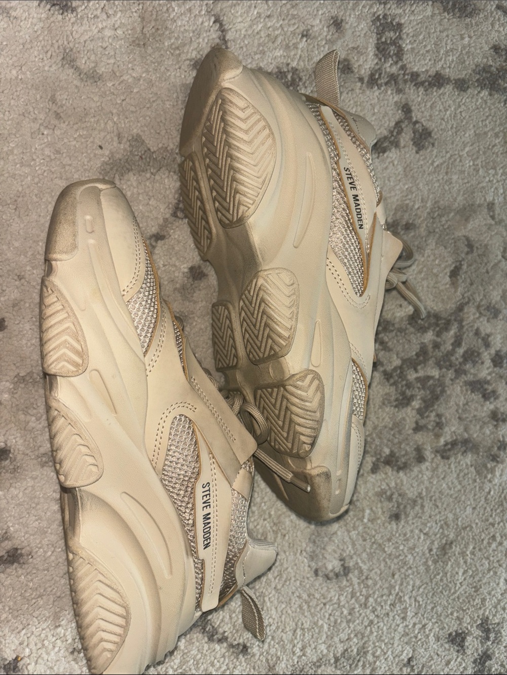 Steve Madden Neutral Chunky Sneakers in Beige